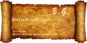 Baluch Génia névjegykártya